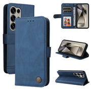 For Samsung Galaxy S25 Ultra 5G Skin Feel Life Tree Metal Button Leather Phone Case(Blue)