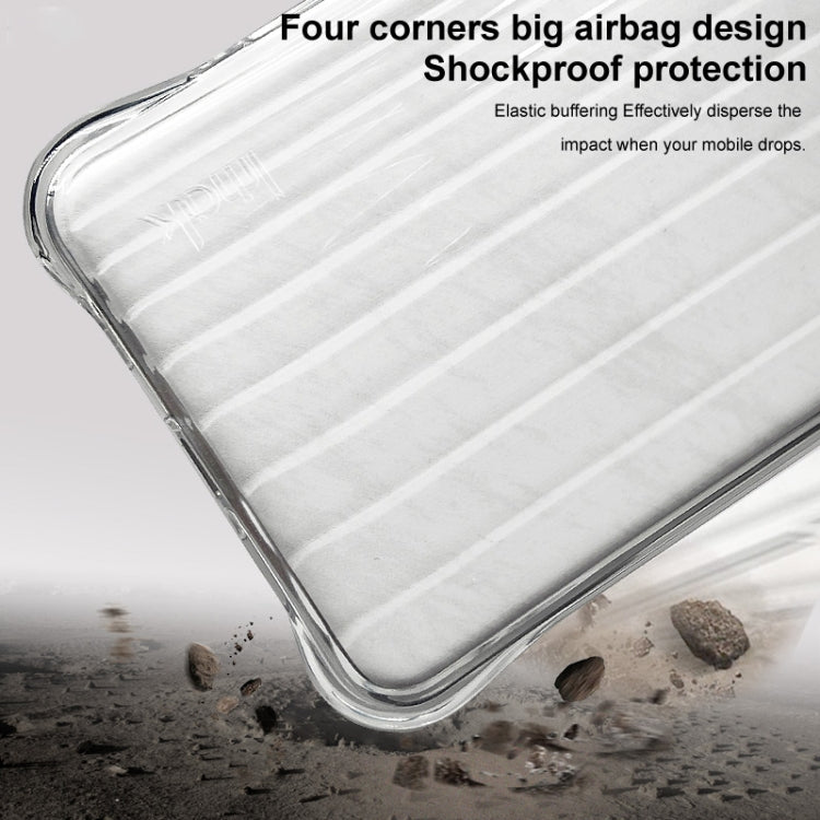 For Samsung Galaxy S24 FE 5G IMAK Corrugated Texture Airbag TPU Phone Case(Transparent Black)