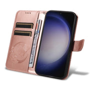 For Samsung Galaxy S25 / S24 5G Swallowtail Butterfly Embossed Leather Phone Case(Rose Gold)