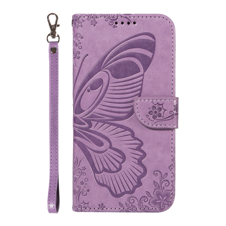 For Samsung Galaxy S25+ / S24+ 5G Swallowtail Butterfly Embossed Leather Phone Case(Purple)