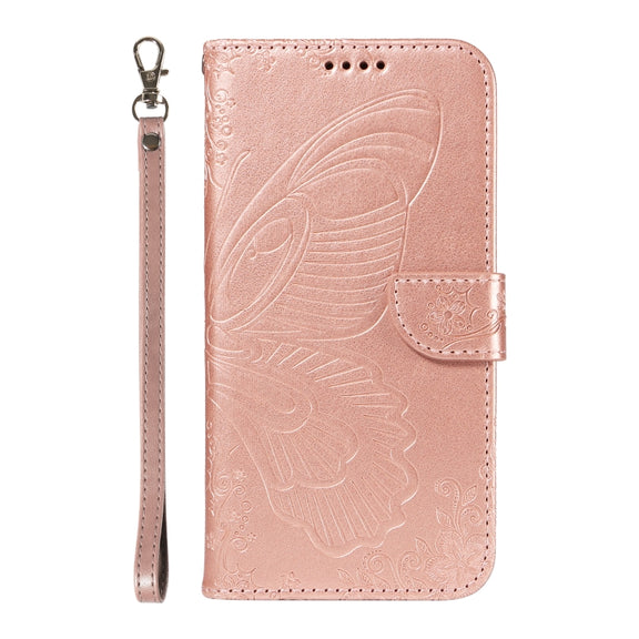 For Samsung Galaxy S25+ / S24+ 5G Swallowtail Butterfly Embossed Leather Phone Case(Rose Gold)