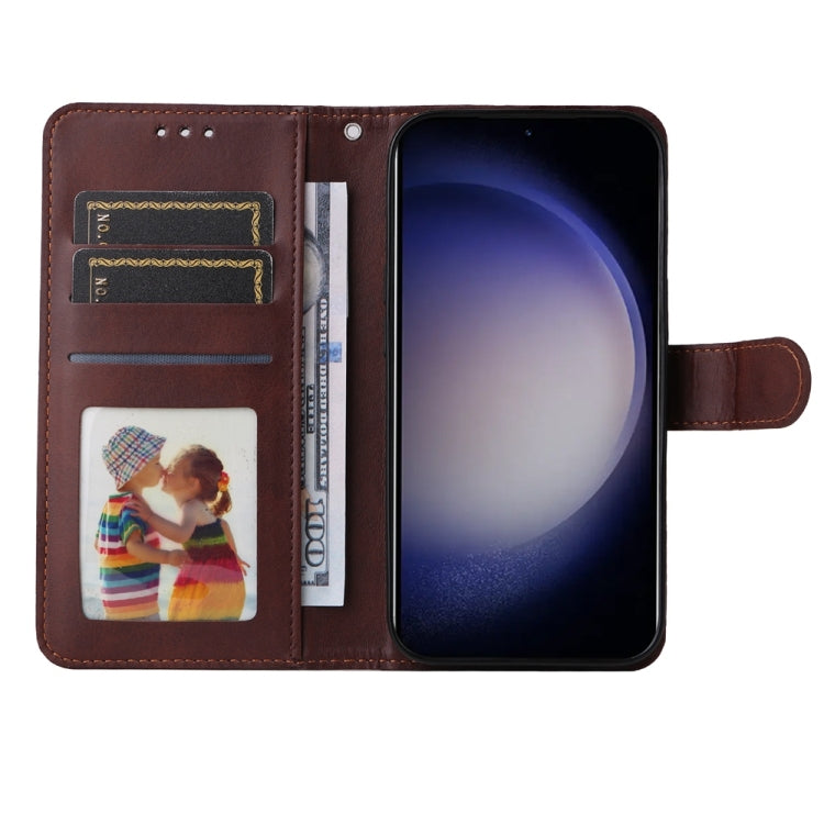 For Samsung Galaxy S25 5G Classic Calf Texture Flip Leather Phone Case(Brown)