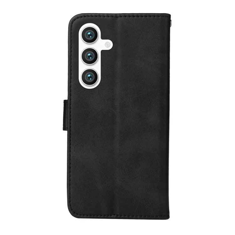 For Samsung Galaxy S25+ 5G Classic Calf Texture Flip Leather Phone Case(Black)