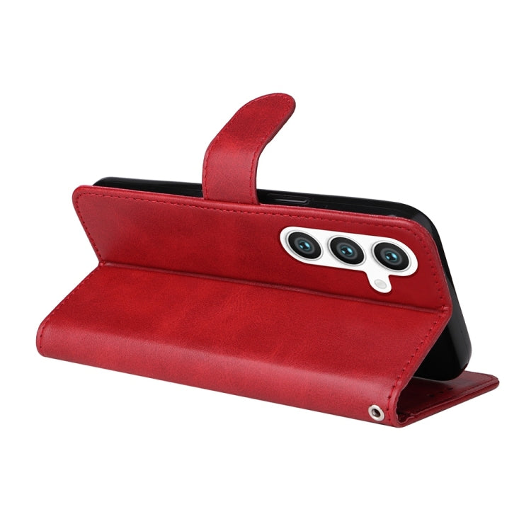 For Samsung Galaxy S25+ 5G Classic Calf Texture Flip Leather Phone Case(Red)