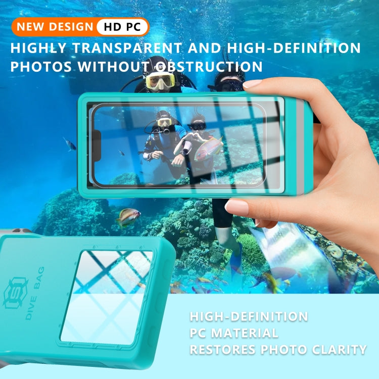RedPepper 15m Depth Water-resistant Phone Diving Pouch with Suction Cup(Grass Blue)