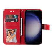 For Samsung Galaxy S25 5G Seven-petal Flowers Embossing Leather Phone Case(Red)