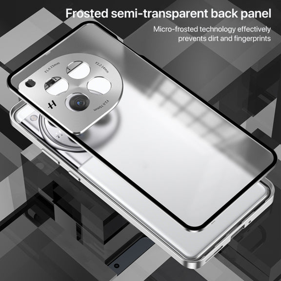For OnePlus Ace 3 Pro Snap Buckle Single-sided Metal Frame Frosted Phone Case(Silver)
