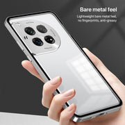 For OnePlus 13 Snap Buckle Single-sided Metal Frame Frosted Phone Case(Space Black)
