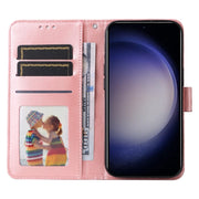 For Samsung Galaxy S25 5G Embossed Sunflower Leather Phone Case(Rose Gold)