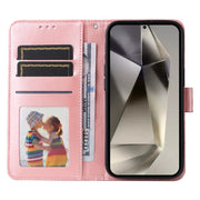 For Samsung Galaxy S25 Ultra 5G Embossed Sunflower Leather Phone Case(Rose Gold)