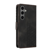 For Samsung Galaxy S25 5G Embossed Rhombus Starry Leather Phone Case(Black)