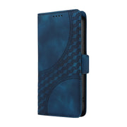 For Samsung Galaxy S25+ 5G Embossed Rhombus Starry Leather Phone Case(Blue)