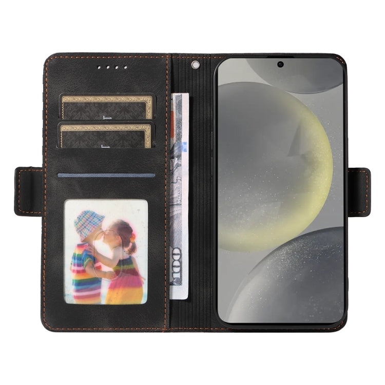 For Samsung Galaxy S25+ 5G Embossed Rhombus Starry Leather Phone Case(Black)