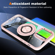 For iPhone 16 Pro Max Magnetic Rotating Ring Holder Phone Case(Pink)