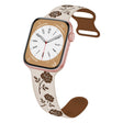 For Apple Watch Series 9 45mm Two-color Rose Engraved Silicone Watch Band(Starlight Caramel) - free shipping - PMc TechLife - Order now!