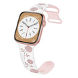 For Apple Watch SE 40mm Two-color Rose Engraved Silicone Watch Band(White Pink) - free shipping - PMc TechLife - Order now!