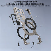 For Samsung Galaxy S24 Ultra 5G Mechanical Arm Borderless MagSafe Holder Metal Phone Case(Grey Silver)