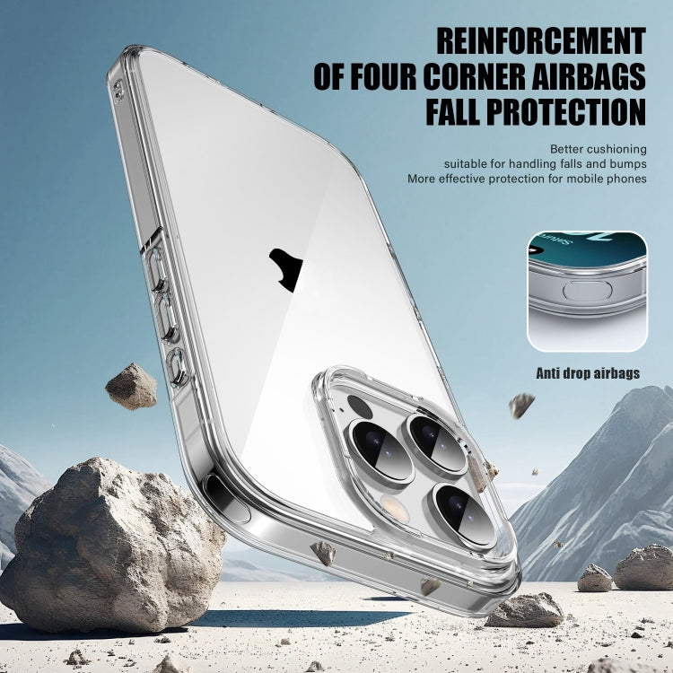 For iPhone 16 Pro Max PC Hybrid TPU Full Coverage Shockproof Phone Case(Transparent)