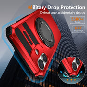 For iPhone 16 Plus Rotating Magnetic Holder Phone Case(Red)