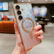 For Samsung Galaxy S25 5G Dual-Love Feather Gradient Glitter MagSafe TPU Phone Case(Gold) - Galaxy S25 5G Cases by PMC Jewellery | Online Shopping South Africa | PMC Jewellery | Buy Now Pay Later Mobicred