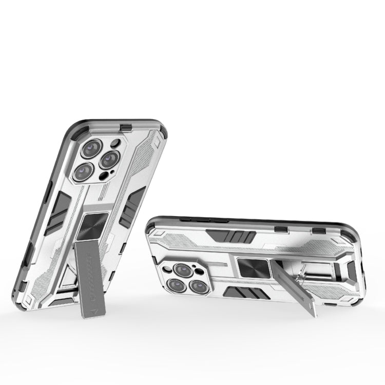 For iPhone 16 Pro Max Supersonic PC + TPU Holder Phone Case(White)