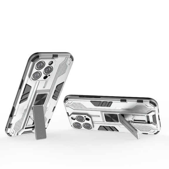 For iPhone 16 Pro Max Supersonic PC + TPU Holder Phone Case(White)