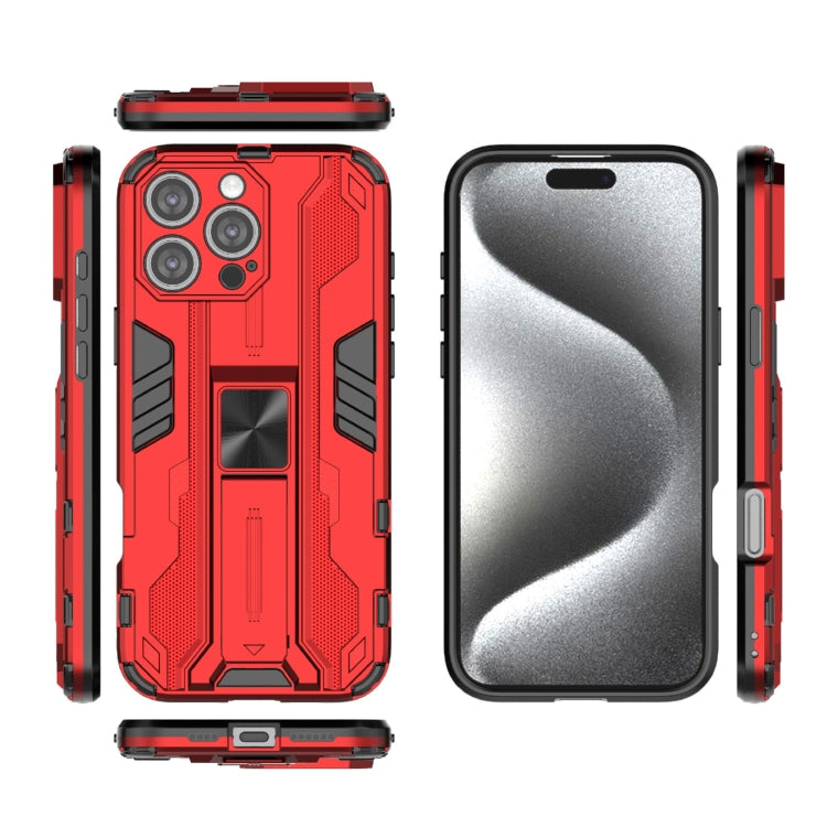 For iPhone 16 Pro Max Supersonic PC + TPU Holder Phone Case(Red)