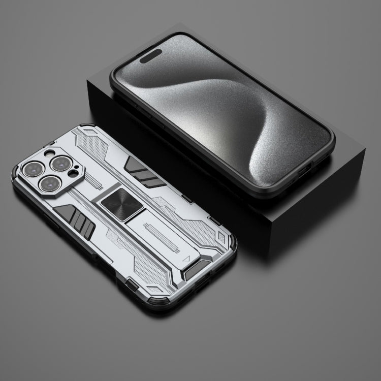 For iPhone 16 Pro Max Supersonic PC + TPU Holder Phone Case(Grey)