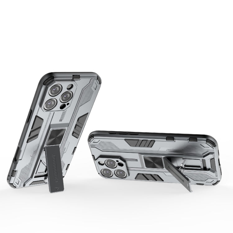 For iPhone 16 Pro Max Supersonic PC + TPU Holder Phone Case(Grey)