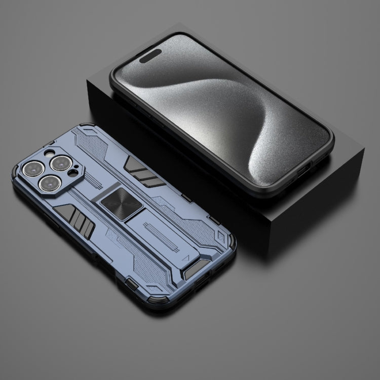 For iPhone 16 Pro Max Supersonic PC + TPU Holder Phone Case(Blue)