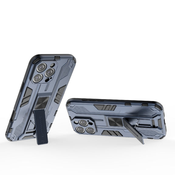 For iPhone 16 Pro Max Supersonic PC + TPU Holder Phone Case(Blue)