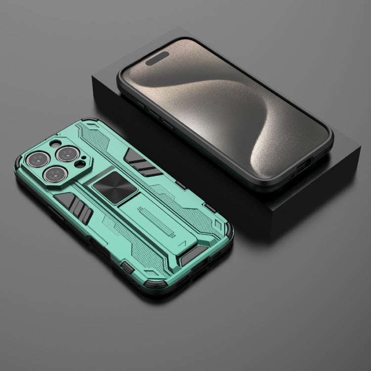 For iPhone 16 Pro Supersonic PC + TPU Holder Phone Case(Green)