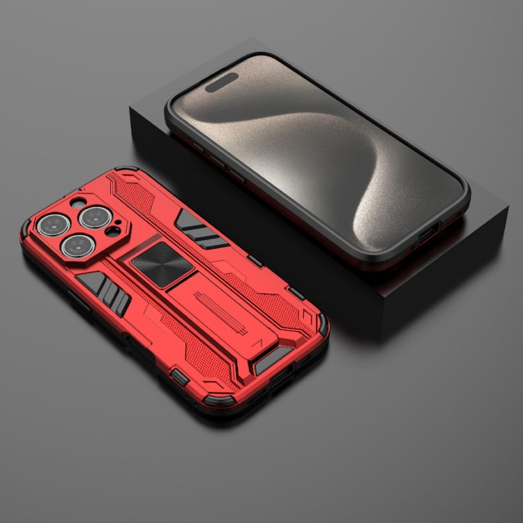 For iPhone 16 Pro Supersonic PC + TPU Holder Phone Case(Red)