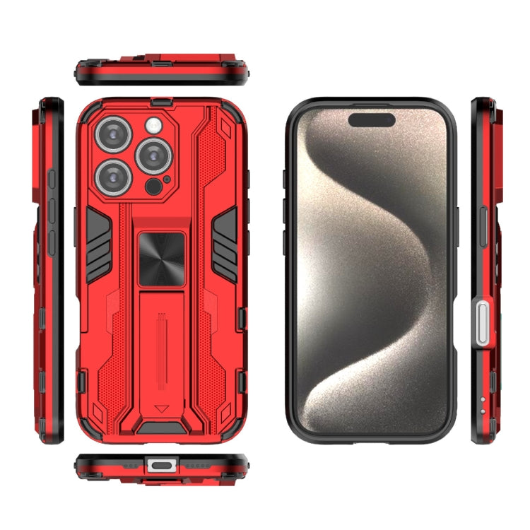 For iPhone 16 Pro Supersonic PC + TPU Holder Phone Case(Red)