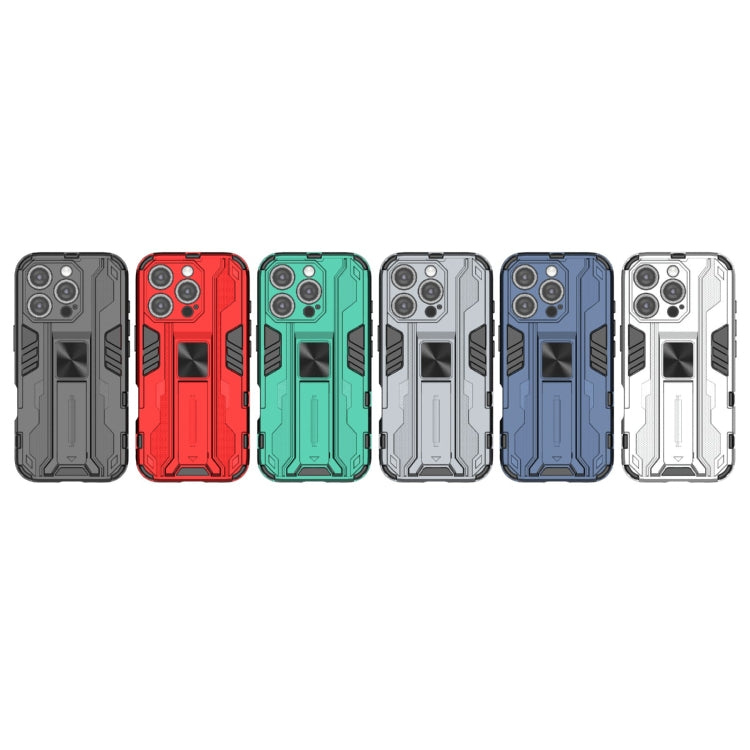 For iPhone 16 Pro Supersonic PC + TPU Holder Phone Case(Grey)