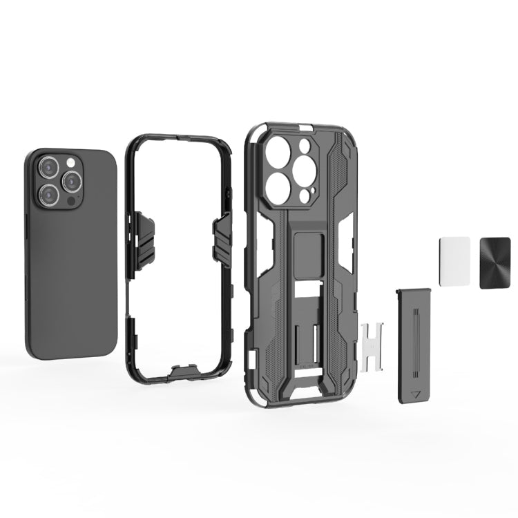 For iPhone 16 Pro Supersonic PC + TPU Holder Phone Case(Grey)
