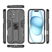 For iPhone 16 Plus Supersonic PC + TPU Holder Phone Case(Black)