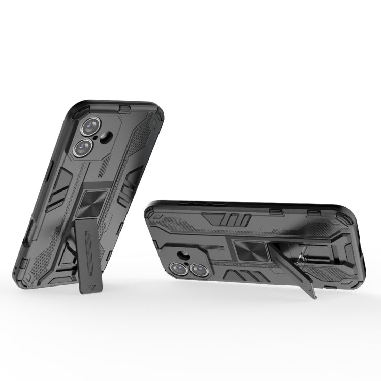 For iPhone 16 Plus Supersonic PC + TPU Holder Phone Case(Black)