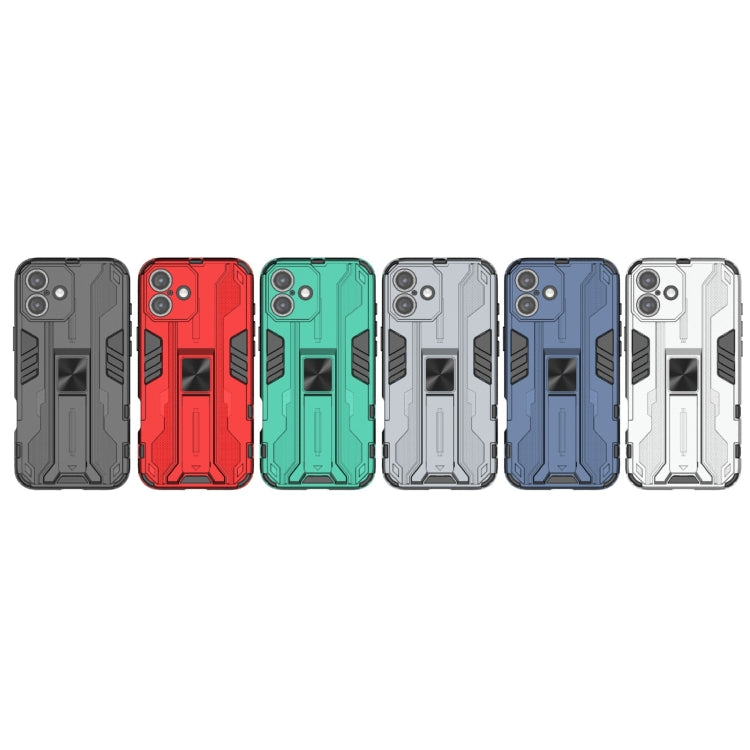 For iPhone 16 Plus Supersonic PC + TPU Holder Phone Case(Black)