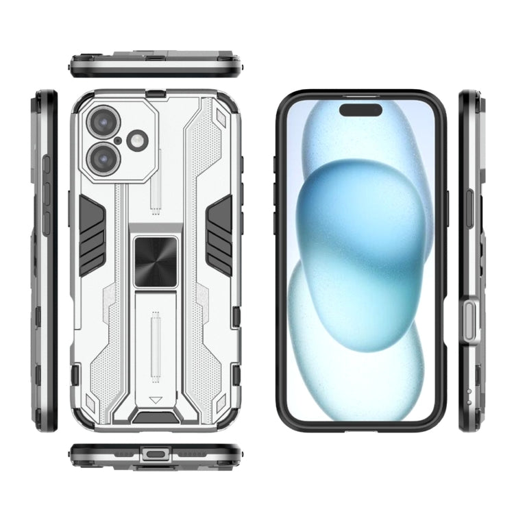 For iPhone 16 Plus Supersonic PC + TPU Holder Phone Case(White)