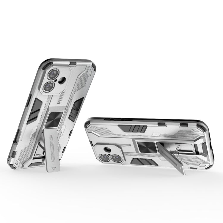 For iPhone 16 Plus Supersonic PC + TPU Holder Phone Case(White)