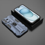 For iPhone 16 Plus Supersonic PC + TPU Holder Phone Case(Blue)