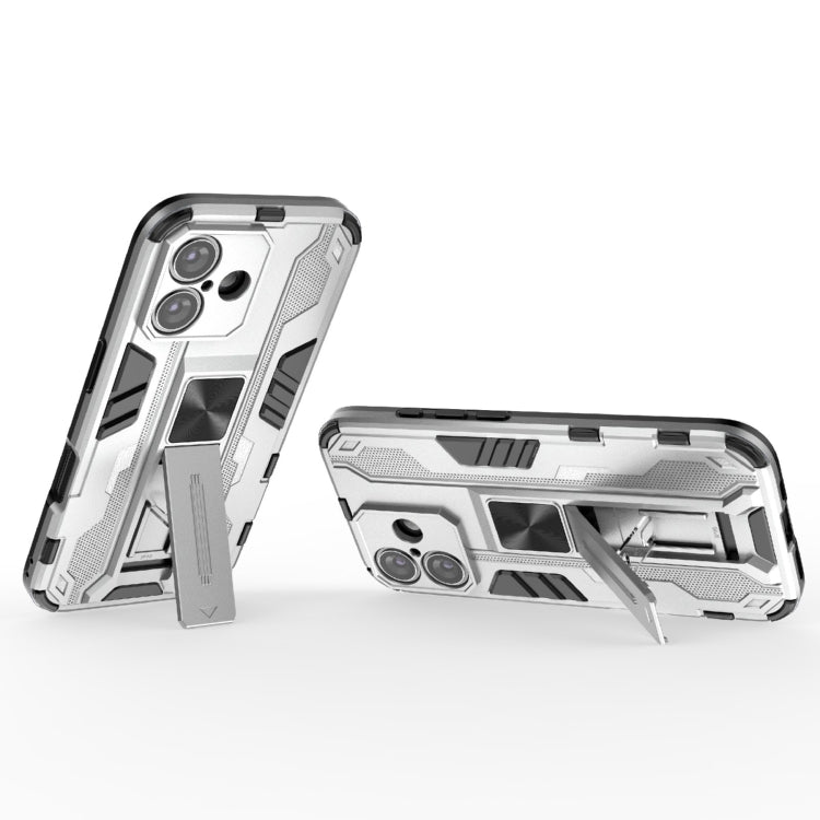 For iPhone 16 Supersonic PC + TPU Holder Phone Case(White)