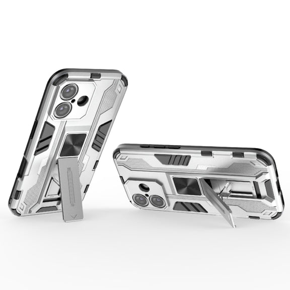 For iPhone 16 Supersonic PC + TPU Holder Phone Case(White)