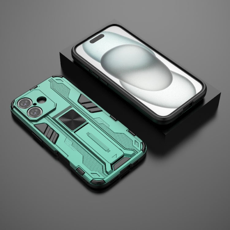 For iPhone 16 Supersonic PC + TPU Holder Phone Case(Green)