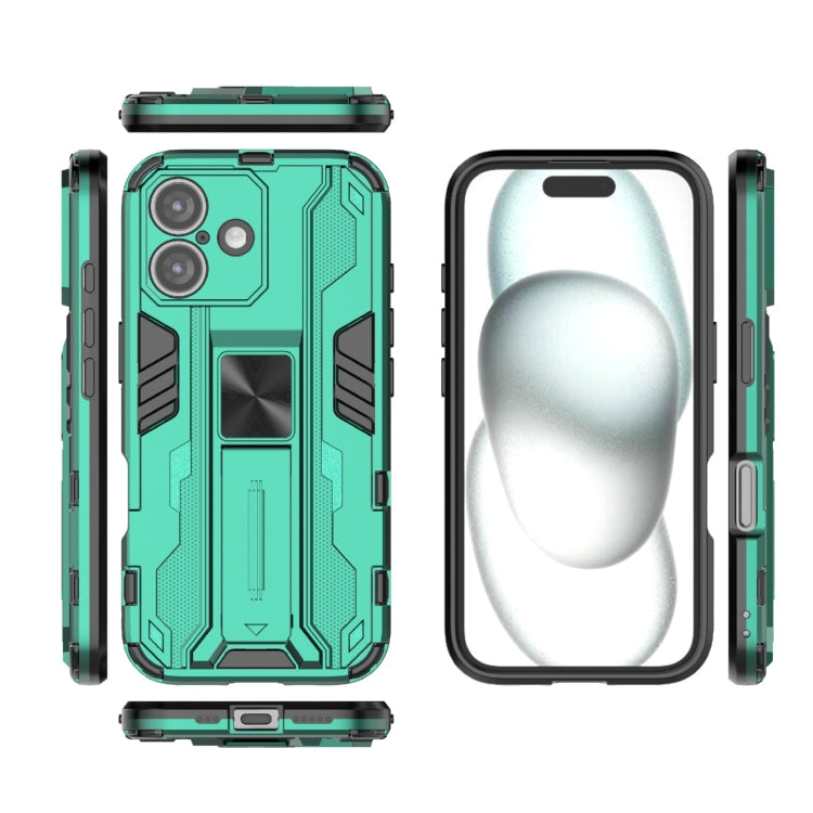 For iPhone 16 Supersonic PC + TPU Holder Phone Case(Green)