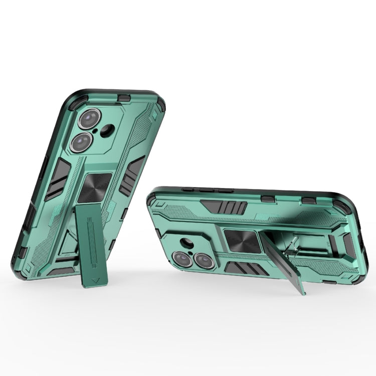 For iPhone 16 Supersonic PC + TPU Holder Phone Case(Green)