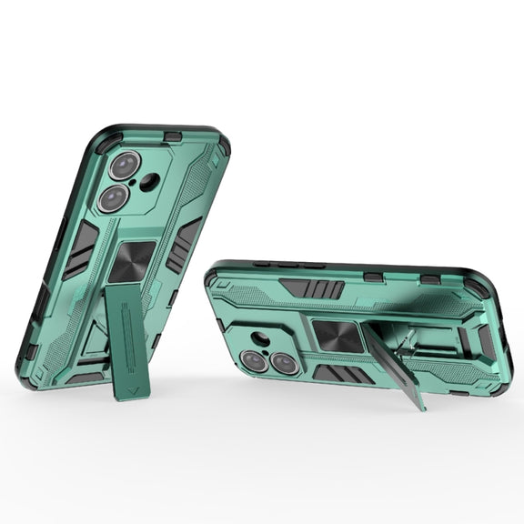 For iPhone 16 Supersonic PC + TPU Holder Phone Case(Green)