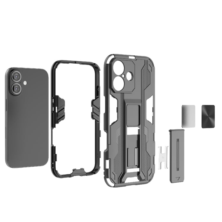 For iPhone 16 Supersonic PC + TPU Holder Phone Case(Green)