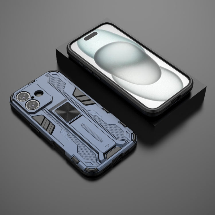 For iPhone 16 Supersonic PC + TPU Holder Phone Case(Grey)